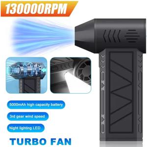 130000 RPM 팬 전기 공기 송풍기 브러시리스 모터 고속 폭풍 팬 52m/s 과열 방지 4000mAh 배터리 2026 신제품
