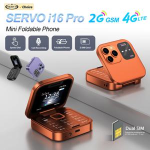 SERVO i16 PRO 2G GSM/4G LTE 미니 플립 휴대폰 듀얼 SIM 스탠바이 스피드 다이얼 블랙리스트 FM 라디오 토치 소형 접이식 휴대폰