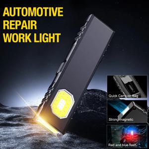 다기능 적색 및 청색 점멸 경고등 LED 자석식 미니 야외용 강력 조명 충전식 초고휘도 유지보수 조명