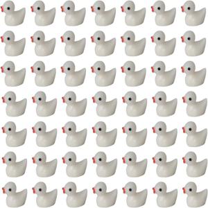 DIY 소형 오리 피규어, 홈 게임용 미니 송진 오리, 마이크로 풍경 + 인형의 집, DIY 수족관 장식, 50/100 개