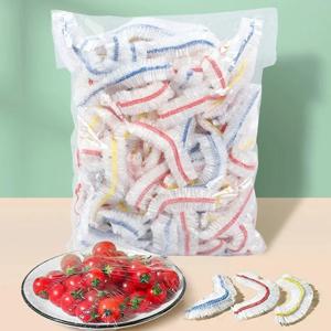 다채로운 랩 일회용 식품 커버 과일 식품 커버 탄성 플라스틱 샤워 캡 보관 가방 주방 정리 랩