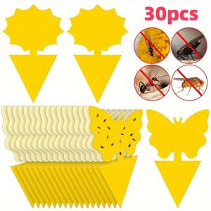 30개입 끈끈이 트랩 과일파리 곰팡이파리 트랩 실내외 사용 가능 식물 해충 방제 장식용 트랩 벌레 트랩 가정용