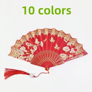 빈티지 접이식 손부채 중국 일본 부채 공예 선물 파티 축제 여성 댄스 공연 소품 홈 데코레이션 장식품