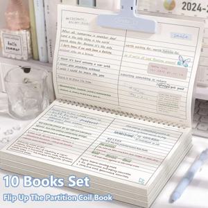 휴대용 다기능 두꺼운 종이 코일 노트북 격자/가로선 분할 디자인 필기 메모패드 B5 노트패드 학생용