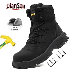 방수 작업 안전 신발 남성 부츠 안티 스매쉬 스틸 토 부츠 파괴 불가능한 남성 신발 미끄럼 방지 안티 펑처 부츠