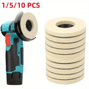 1/5/10개 75mm 양모 연마 휠 연마 패드 앵글 그라인더 휠 펠트 연마 디스크 금속 대리석 유리 세라믹용