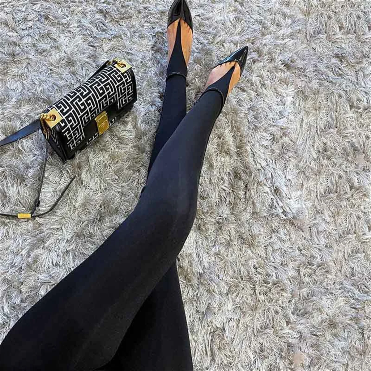 한국 패션 겨울 블랙 슬림 하이웨이스트 스키니 Y2K 여성 타이트 팬츠 섹시 글리터 캐주얼 클럽 2025 레깅스 팬츠 롱