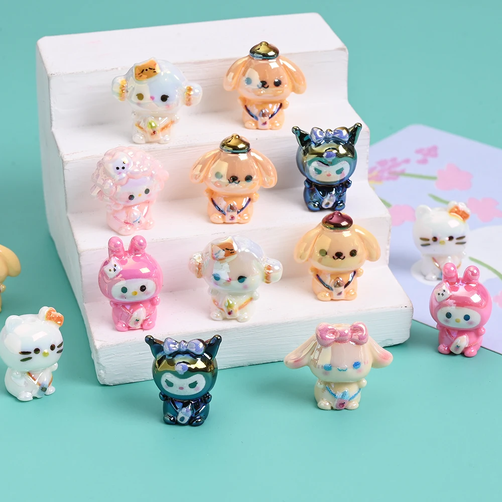 10개입 산리오 레진 포커스 비즈 아기 이갈이 장난감 만들기용 DIY 고무젖꼭지 체인 클립 액세서리