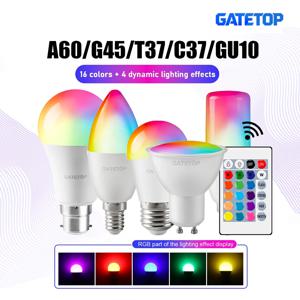 1-10PCS 스마트 RGBW LED 전구 스포트라이트 E27 E14 B22 GU10 6W 10W 적외선 원격 제어 기능이 있는 다채로운 가정 조명에 적합