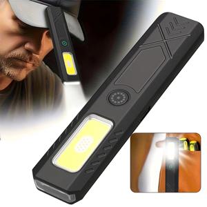 야외 LED 손전등 550LM 휴대용 미니 토치 타입 C 충전식 라이트 포켓 랜턴 플러드 작업등 6가지 모드
