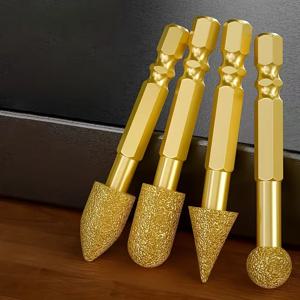 3개 다이아몬드 연삭 헤드 타일 로터리 파일 연마 헤드 (철, 스테인리스 스틸, 세라믹, 타일용, 드릴에 호환 가능)