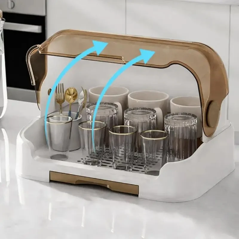 휴대용 아기 젖병 건조대 및 정리함 - 분리형 드립 트레이가 있는 방진 보관 용기, 위생적인 수유 액세서리