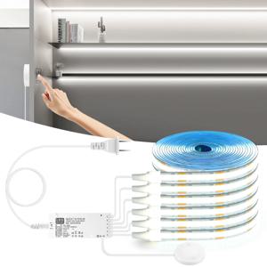 캐비닛 조명 COB LED 스트립 조명 6/5/3/2-in-1 디밍 가능 터치 컨트롤 쇼케이스, 선반 그릴 목재 보드 벽 조명 장식용
