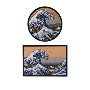 1개 바다 파도 자수 패치 다림질 부착 자연의 힘 영감을 주는 배지 DIY 선물 의류 모자 가방 재킷 트러커 모자용