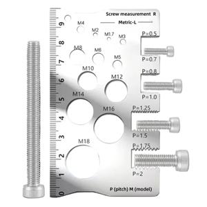 스크류 나사 피치 게이지 자 측정 도구 볼트 너트 미터법 가공 나사 스크류 절삭 게이지 각도 모델 측정