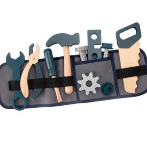 어린이 척 놀이 장난감 도구 역할 교육 장난감 3-6 세 소년 나무 시뮬레이션 어린이 수리공 허리 가방 세트