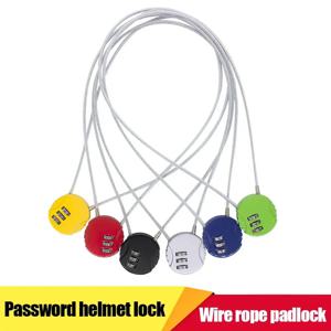 연장형 와이어 로프 콤비네이션 자물쇠 3자리 코드 자물쇠 비밀번호 오토바이 헬멧 금속 열쇠 자물쇠 여행용 도난 방지 자물쇠