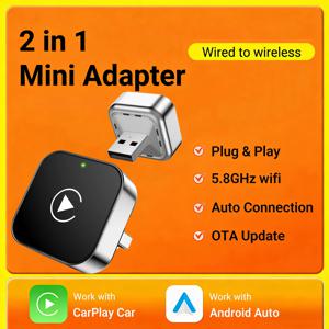 2026 NEW 업그레이드 무선 CarPlay 박스, 지연 없이 간편 설치, 유선 CarPlay가 있는 대부분의 차량과 호환 가능