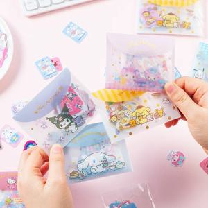 40pcs Kawaii Kt 고양이 Cinnamoroll Kuromi 만화 스티커 어린이를위한 봉투 Diy 노트북 전화 문구 스티커 크리스마스 선물
