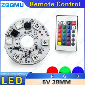 5V LED 조명 플레이트 4 가지 모드 색상 RGB 램프 보드 2W 다채로운 그라데이션 소스 IR 24 키 무선 원격 스위치 켜기/끄기 제어