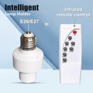 게으른 사람들을 위한 IR 원격 제어 AC85-265V 컨버터블 램프 베이스가 있는 적외선 스마트 LED 램프 홀더 E27