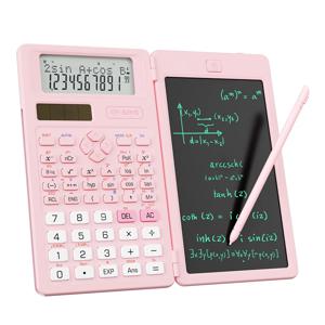 2-in-1 접이식 과학 계산기 및 6인치 필기 태블릿 82MS 240 기능 LCD 디스플레이 대학 사무실 학생 교사용