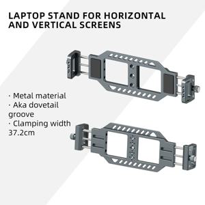 LEAPLIGHT 알루미늄 합금 노트북 스탠드 수평 수직 화면 클램프 휴대용 홀더 아카 스위스 플레이트 1/4인치 나사 삼각대용
