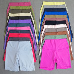 요가 반바지 솔리드 컬러 소프트 여성 스포츠 반바지 압축 지원 땀 종합 훈련 조깅 사이클링 내부 포켓