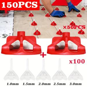 50/100/150pcs 타일 레벨링 도구 세트(회전 나사 레벨러 포함) 세라믹 타일 및 바닥 타일 도구의 레벨링을 위해 재사용 가능