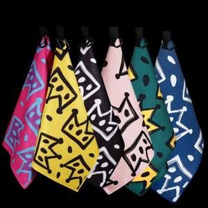 패셔너블한 크라운 골프 타월, 40x60cm 대형 사이즈, 빠른 건조 초흡수성 와플 원단, 골프 및 볼링 애호가들을 위한 창의적인 선물