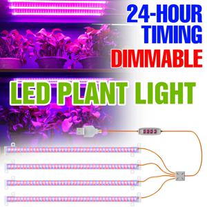 LED 식물 성장등 스트립 풀 스펙트럼 USB 식물 재배 램프 바 성장 박스 다육식물 재배등 타이머 자동 켜짐/꺼짐 조광 가능