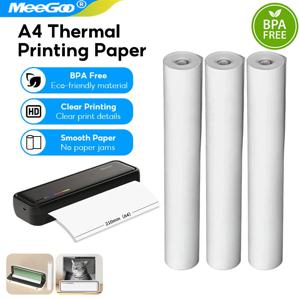 휴대용 열전사 프린터용 MeeGoo 감열지 BPF 프리 소재 안전한 고품질 인쇄 용지 롤 1롤/3롤/5롤 A4