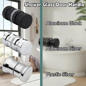 스타일리시 실버 블랙 샤워 유리문 손잡이 양면 당김식 하드웨어 슬라이딩 도어 노브 유리문 및 캐비닛 교체용