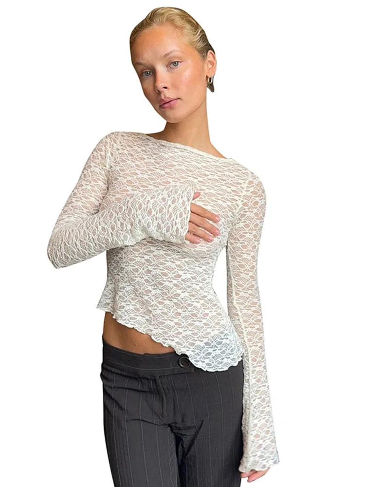 여성용 로우컷 긴팔 티셔츠 가을 섹시한 단색 스트리트웨어 우아한 캐주얼 슬림핏 다용도 여성 티셔츠