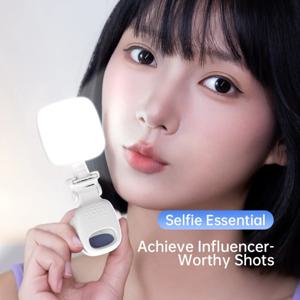휴대용 LED 셀카 조명 사진 촬영 조절 가능 밝기 모바일 LED 라이트 클립 (휴대폰, 노트북, 태블릿, 미팅, 메이크업용)
