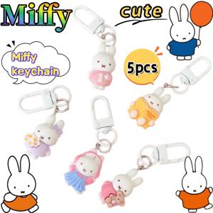5개 미피 키체인 창의적인 고급 애니메이션 만화 인형 모양 소녀 하트 학생 DIY 가방 펜던트 장식