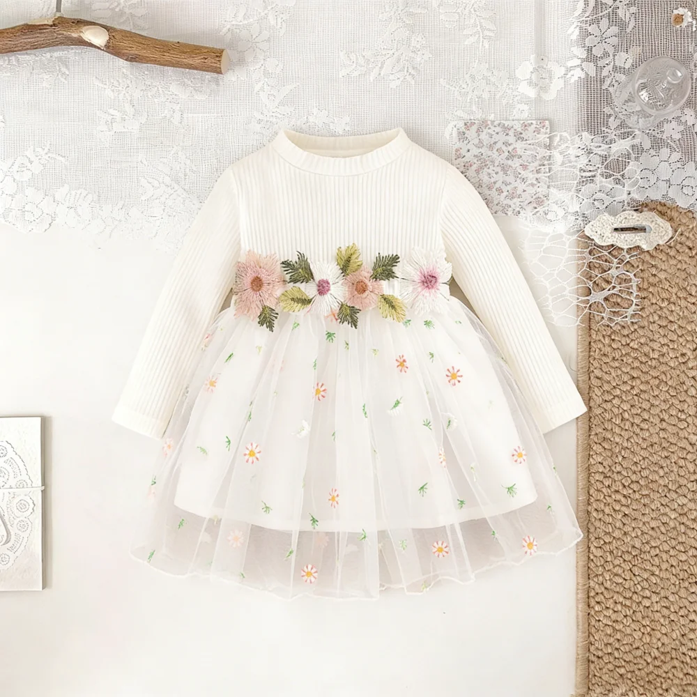 여아 여름 원피스 귀여운 꽃무늬 튤 베이비 드레스 달콤한 공주 생일 파티 아기 드레스