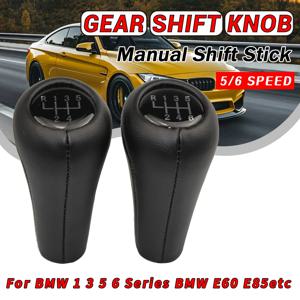 BMW E60 1 3 5 6 시리즈용 자동차 액세서리 5/6단 가죽 기어 변속 노브 트랜스미션 교체 스포츠 기어박스 레버 헤드