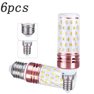 6pcs E27 E14 3W 6W 9W 12W 15W SMD2835 Led 촛불 전구 AC220V 110V 에너지 절약 따뜻한/차가운 흰색 LED 옥수수 램프 Bombillas 홈 조명
