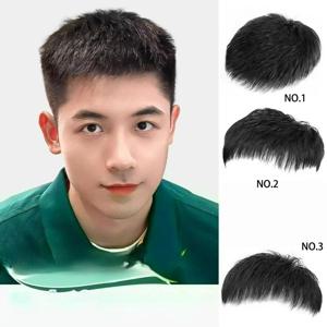 16x18CM/18x20CM 인모 남성용 숏 헤어피스 고품질 남성 가발 교체 시스템 통기성 자연스러운 모발 증가 효과