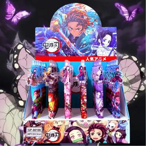6개/세트 데몬 슬레이어 젤 펜 애니메이션 만화 키메츠노 야이바 카마도 탄지로 네즈코 0.5mm 검정 잉크 학교 및 사무용품