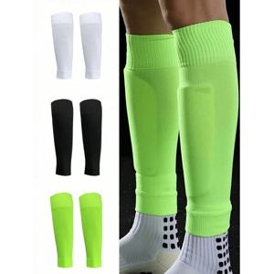 통기성 좋은 남녀공용 축구 종아리 슬리브, 탄력있는 스포츠 레그 커버, 미끄럼 방지 축구 정강이 보호대 양말 (훈련 및 경기용)