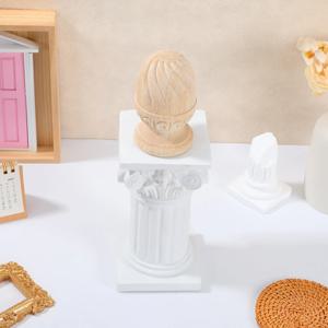 원목 파인애플 장식 계단 기둥 캡 미완성 유럽 스타일 조각 목재 난간 DIY 홈 인테리어용