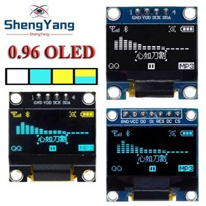 TZT 0.96 인치 IIC SPI 직렬 7/4Pin 흰색/파란색/노란색 파란색/노란색 OLED 디스플레이 모듈 SSD1306 12864 Arduino 용 LCD 스크린 보드