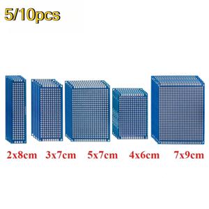 5/10PCS 양면 PCB 프로토 타입 보드 2x8cm 3x7cm 4x6cm 5x7cm 7x9cm 블루 범용 인쇄 회로 기판 DIY 전자 키트