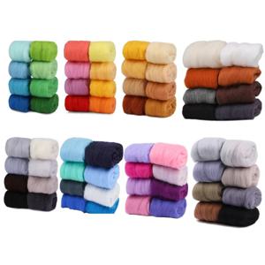 Fenrry 8/10 색상 바늘 펠팅 양모 양모 로빙 펠팅 양모 DIY 공예 재료 용 대량 양모 로빙