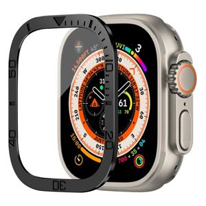 Apple Watch 밴드 용 강화 유리 울트라 49mm 화면 보호기 안티 스크래치 글레어 HD 풀 필름 금속 범퍼 iWatch Ultra 49mm