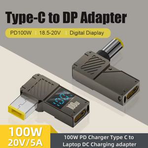PD100W Type-C-DC 플러그 변환기 USB C-DC 노트북 충전 어댑터 Lenovo Thinkplus HP DELL 용 전원 충전기 커넥터 팁