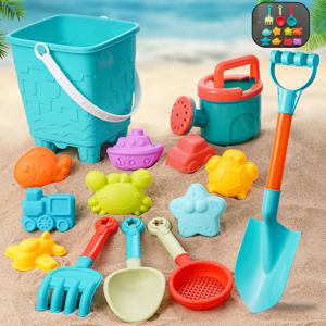 14/16PCS 어린이 해변 장난감 여름 야외 게임 물통에 모래 놀이 삽 어린이 도구 선물 액세서리 색상 랜덤