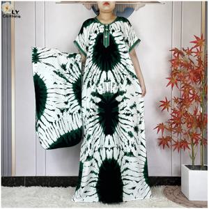 새로운 스타일 무슬림 여름 반팔 다시키 드레스 코튼 루즈 부부 맥시 이슬람 여성 캐주얼 드레스 아프리카 아바야 의류